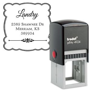 Framed Details Square Self-Inking Address Stamp